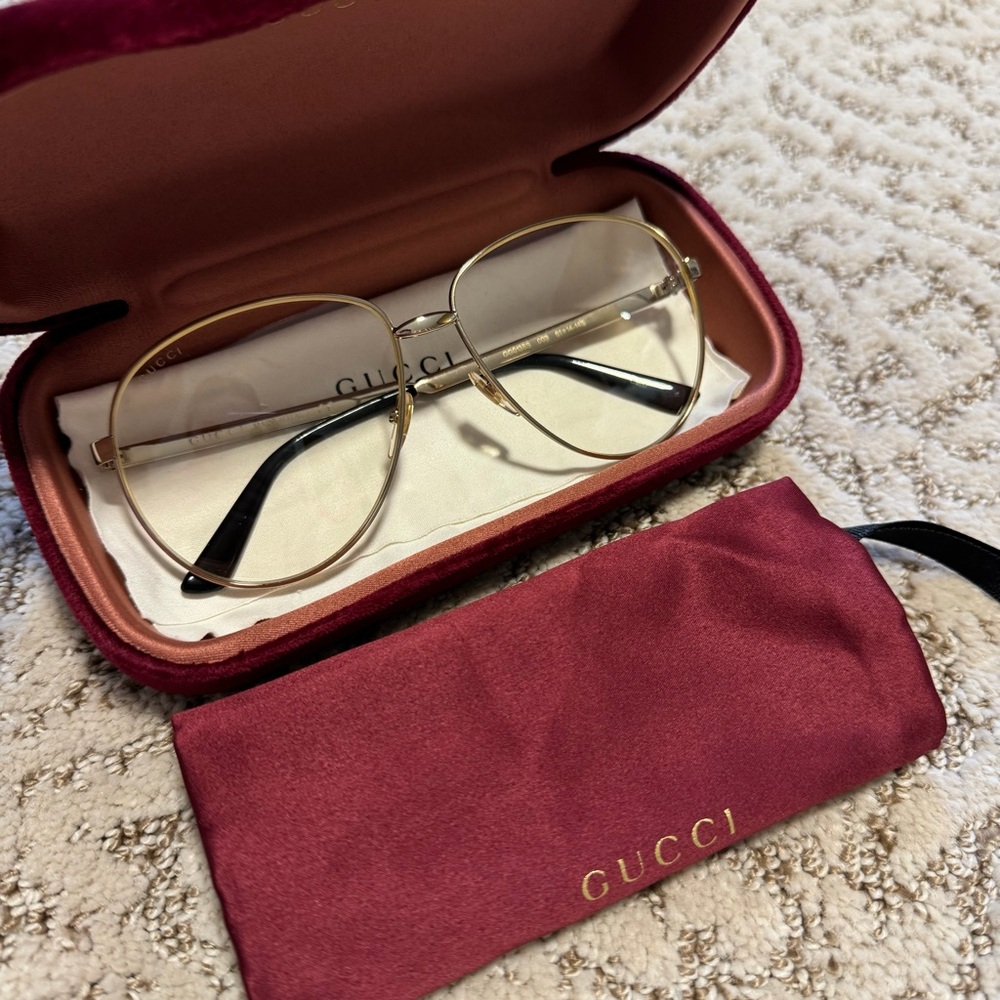 Gucci Gold and Black Glasses